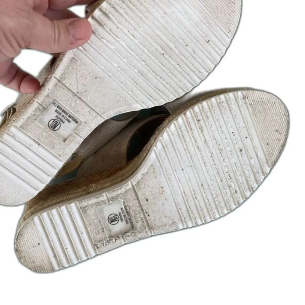 NEUTRAL TAN/BEIGE ESPADRILLE cork platform wedge